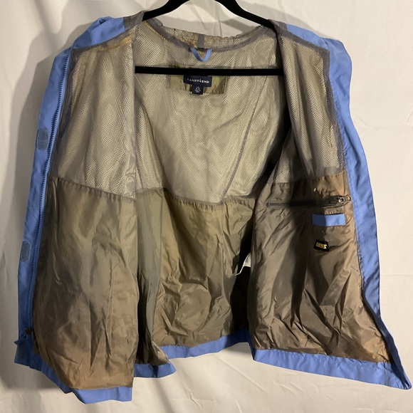 LANDS END LT BLUE GORE-TEX WEATHERPROOF RAIN JACKET WOMENS SIZE 14/16 - Picture 14 of 16
